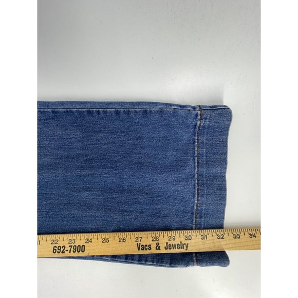 Bill Blass Mid Rise Medium Wash Straight Leg Button Pockets Denim Jeans Size 14 - Picture 14 of 16